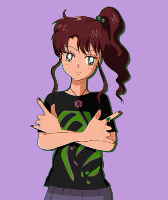 Sailor Moon commission Makoto Kino in a NIИ shirt